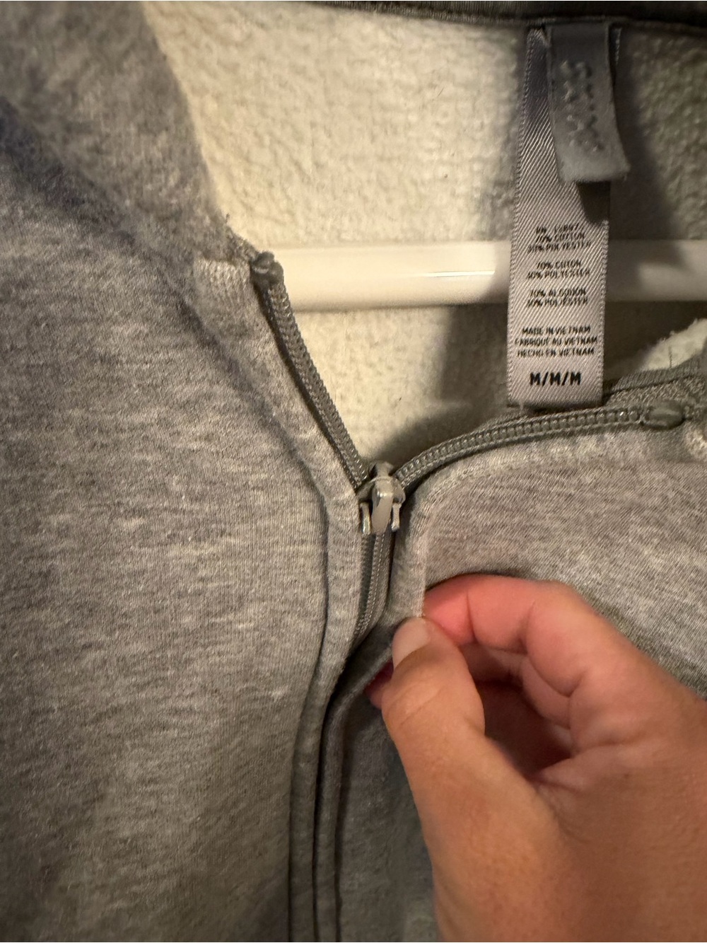 SKIMS Light Gray Full-Zip Hoodie - Picture 3 of 3
